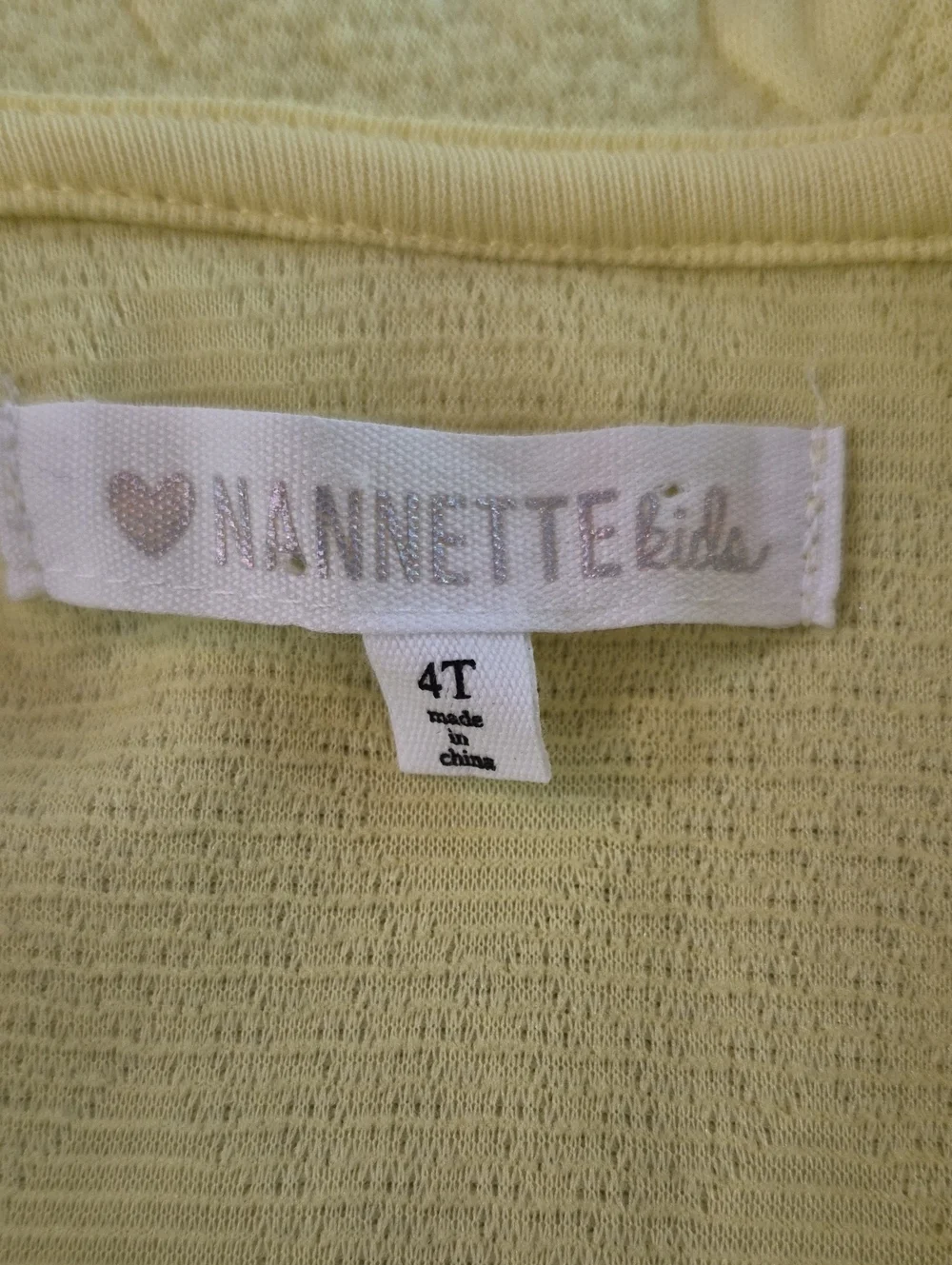 Nannette Kids Heart Print Coat Yellow‎ Size 4T